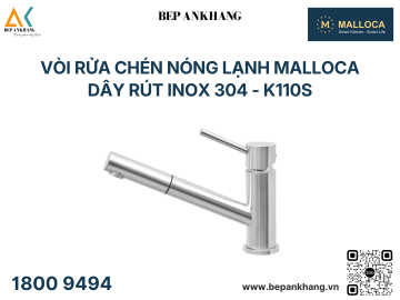 Vòi rửa chén nóng lạnh MAlloca dây rút inox 304 - K110S